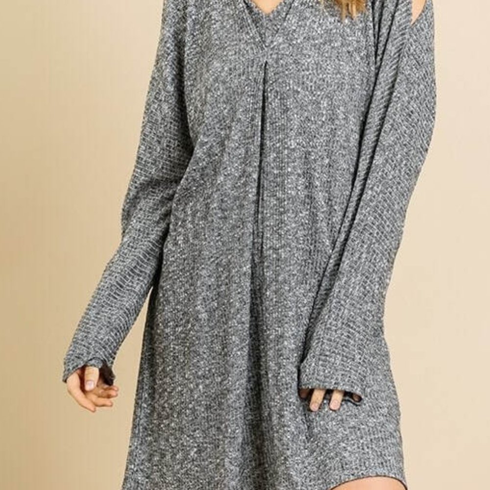 Ladies Umgee Cold Shoulder Pintuck Detail Dress